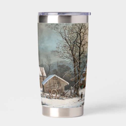Winter in the Country A cold  Morning Insulated Tumbler