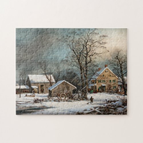 Winter in the Country A cold  Morning Jigsaw Puzzle