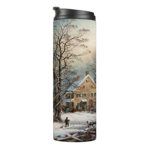 Winter in the Country A cold  Morning Thermal Tumbler