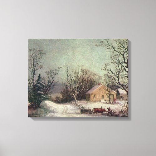 Winter in the Country Currier  Ives canvas print