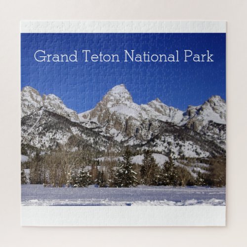 Winter in the Grand Teton Mountains Scenic Jigsaw Puzzle