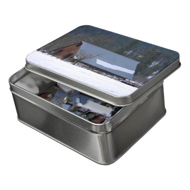 Winter in the mountains.... jigsaw puzzle (Lid Open)