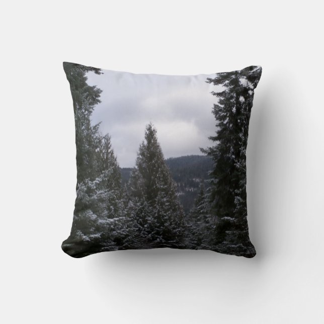 Winter in the Rockies Throw Pillow (Front)
