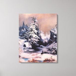 Winter in the Rocky Mountains (by Thomas Moran) Canvas Print