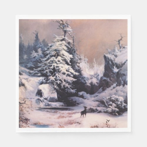 Winter in the Rocky Mountains by Thomas Moran Napkins