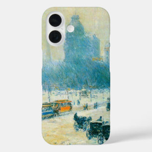 Winter in Union Square by Frederick Childe Hassam iPhone 16 Case