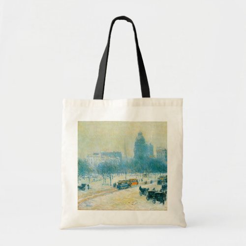 Winter in Union Square by Frederick Childe Hassam Tote Bag