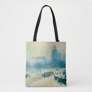Winter in Union Square by Frederick Childe Hassam Tote Bag