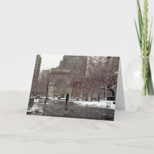 Winter in Washington Square Seasons Greetings Holiday Card