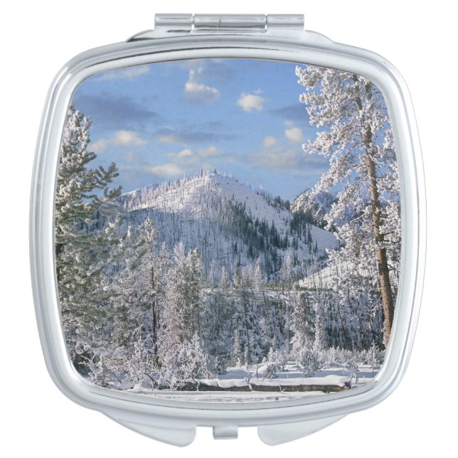 Winter in Yellowstone National Park, Wyoming Compact Mirror (Front)