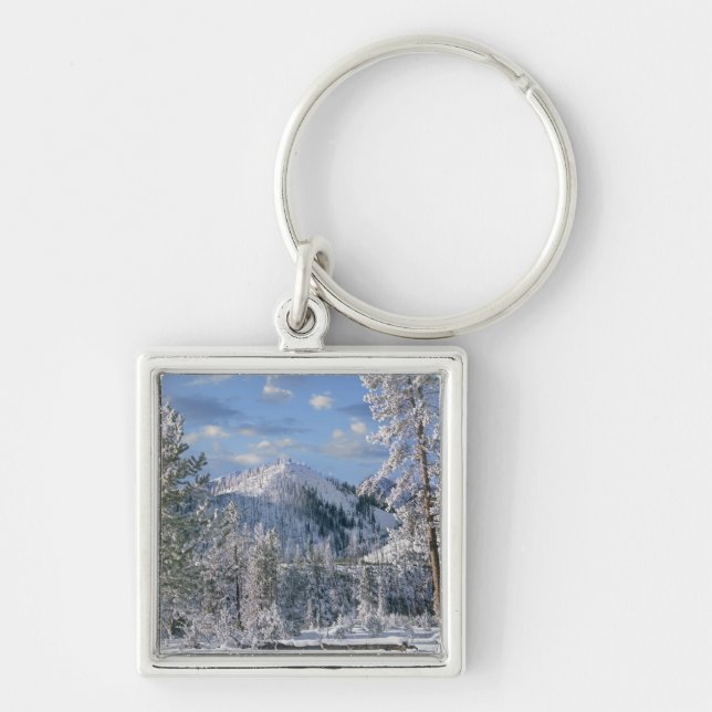 Winter in Yellowstone National Park, Wyoming Keychain (Front)