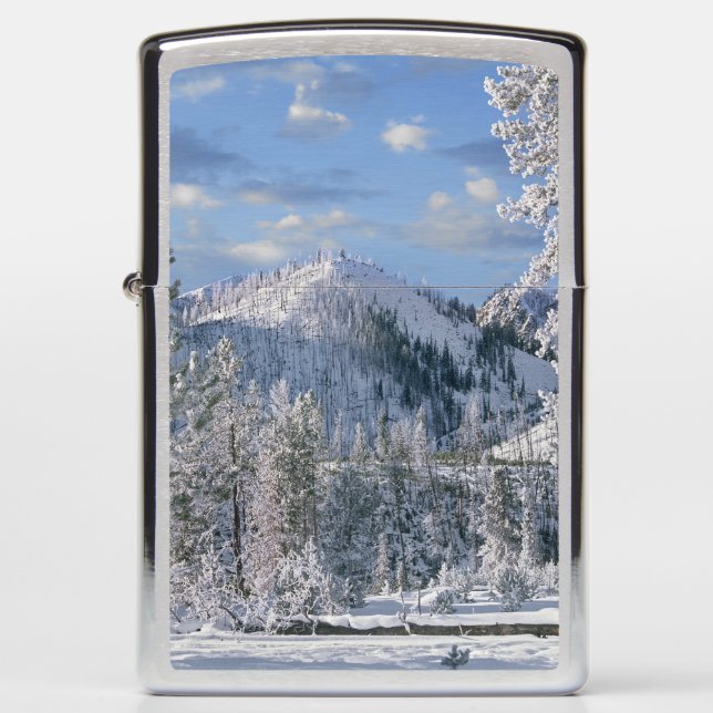 Winter in Yellowstone National Park, Wyoming Zippo Lighter (Front)