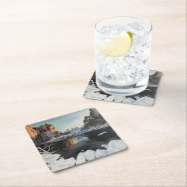 Winter in Yosemite, by Gary Poling Square Paper Coaster