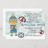 Winter Indoor Pool Birthday Party Invitation (Front/Back)