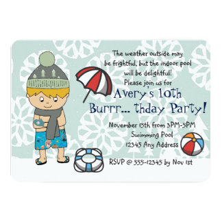 winter pool party invitations