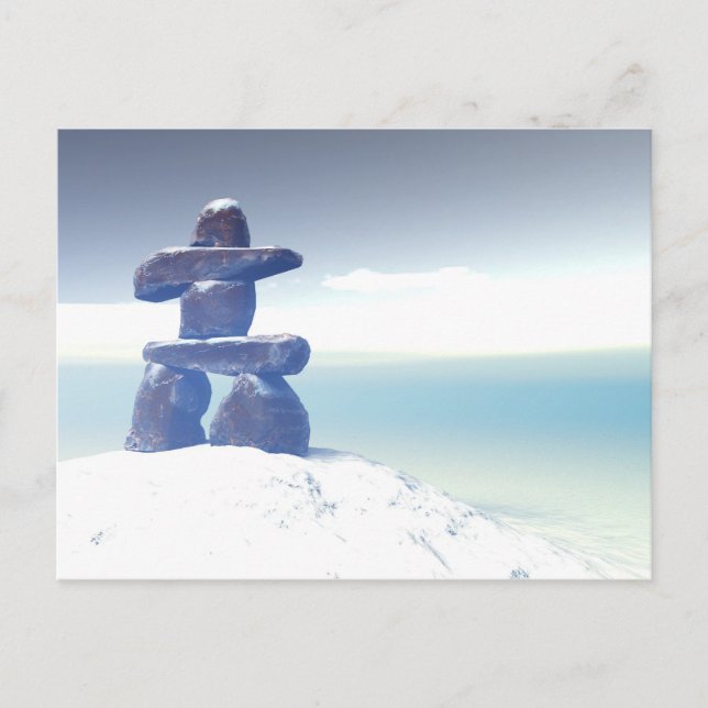 Winter inukshuk Postcard (Front)