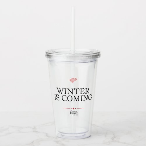 Winter Is Coming Acrylic Tumbler