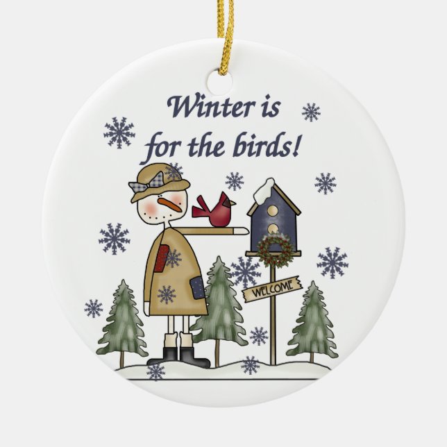 Winter is the for Birds Keepsake Ornament (Front)