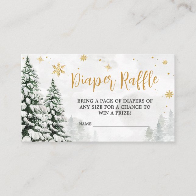 Winter It's Cold Outside Baby Shower Diaper Raffle Enclosure Card (Front)