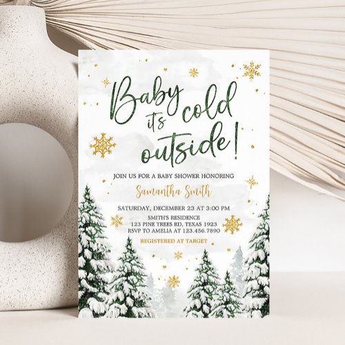 Winter Its Cold Outside Baby Shower Invitation