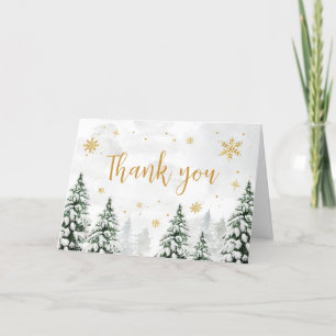 Winter It's Cold Outside Baby Shower  Letterpress Thank You Card