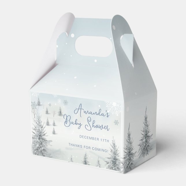 Winter Its Cold Outside Baby Shower Thank You Favor Boxes (Front Side)