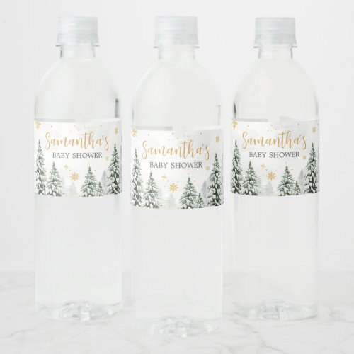 Winter Its Cold Outside Baby Shower  Water Bottle Label