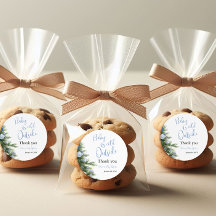 Winter It's Cold Outside Blue Bow Baby Shower