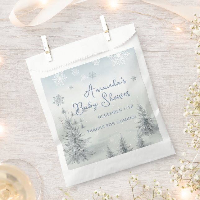 Winter Its Cold Outside Boy Baby Shower Thank You Favor Bag (Clipped)