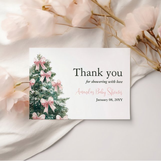 Winter It's Cold Outside Pink Bow Girl Baby Shower (Creator Uploaded)