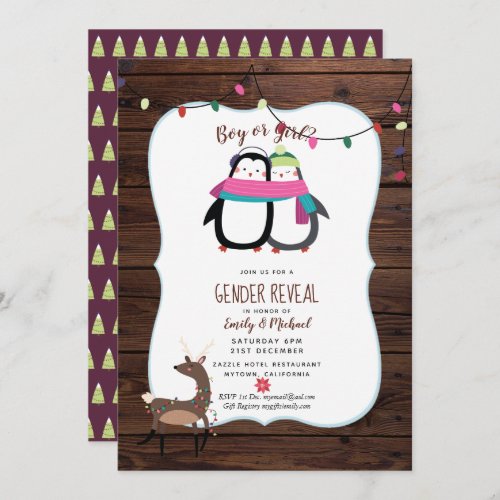 Winter Its TWINS Birth Announcement Invitations