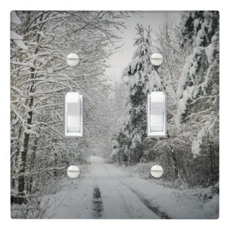 Winter journey through the woodland light switch cover