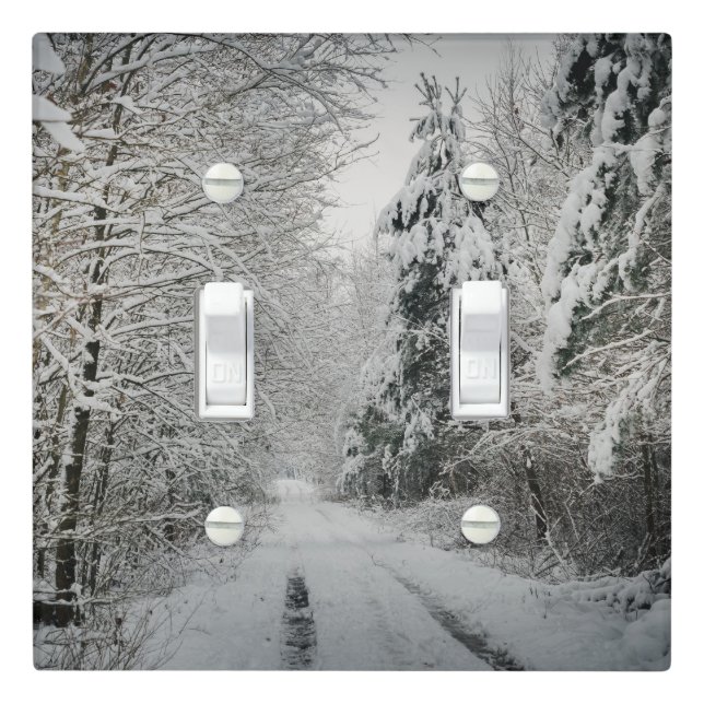 Winter journey through the woodland light switch cover (In Situ)