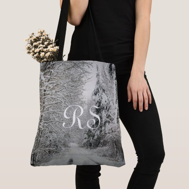 Winter journey through the woodland tote bag (Close Up)