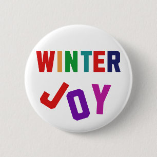 Winter Joy - Cozy Colorful Letters Button