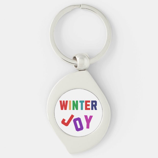 Winter Joy - Cozy Colorful Letters Keychain (Front)