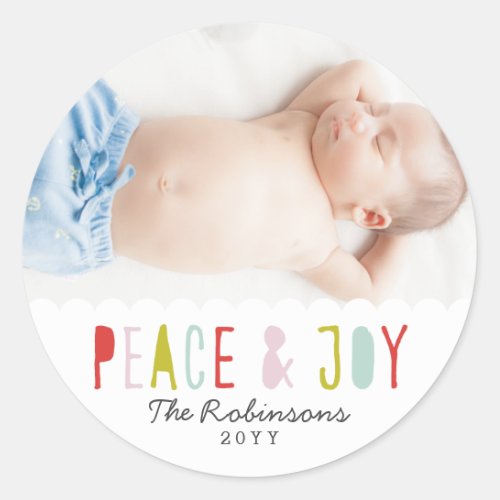 Winter Joy Holiday Classic Round Sticker