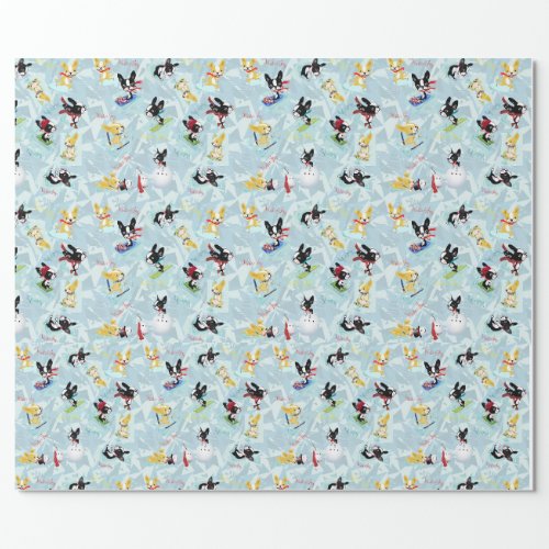WINTER JOY Mirabelle the boston terrier Wrapping Paper