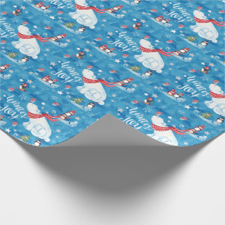 Winter Joy Polar Bears And Penguins Wrapping Paper