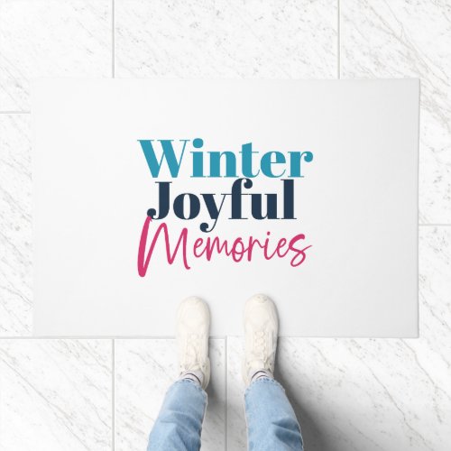 Winter Joyful Memories Festive Holiday Quotes Doormat