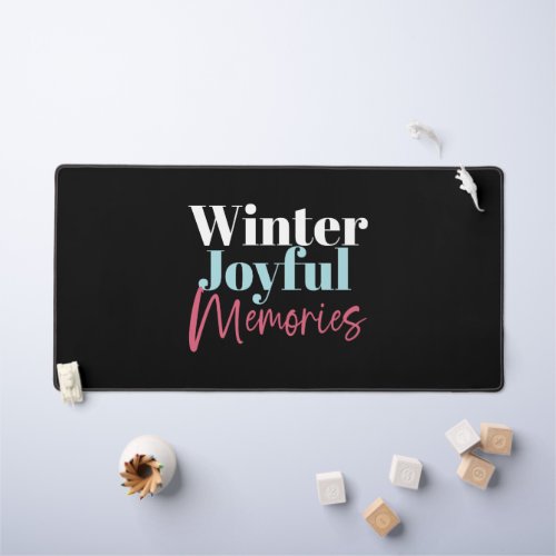 Winter Joyful Memories Festive Holiday Quotes II Desk Mat