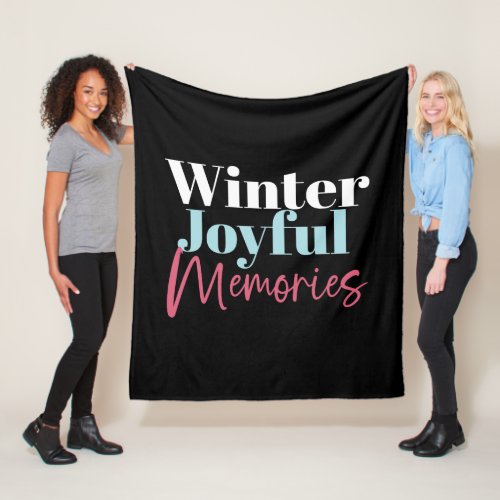 Winter Joyful Memories Festive Holiday Quotes II Fleece Blanket