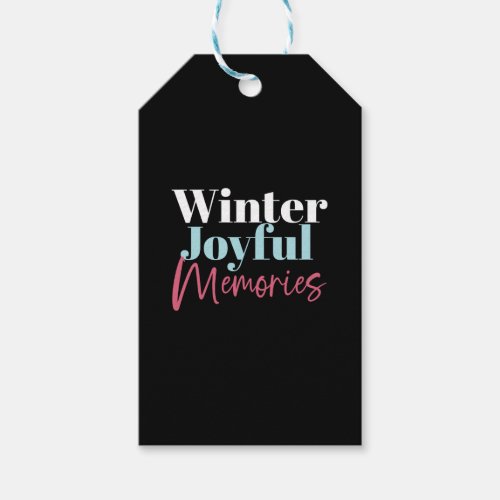 Winter Joyful Memories Festive Holiday Quotes II Gift Tags