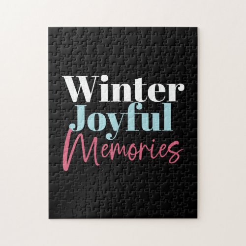 Winter Joyful Memories Festive Holiday Quotes II Jigsaw Puzzle