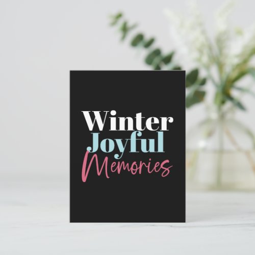 Winter Joyful Memories Festive Holiday Quotes II Postcard