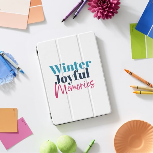 Winter Joyful Memories Festive Holiday Quotes iPad Air Cover