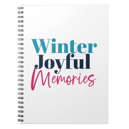 Winter Joyful Memories Festive Holiday Quotes Notebook