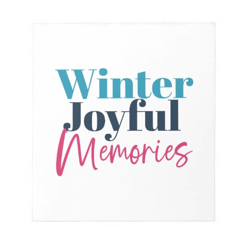 Winter Joyful Memories Festive Holiday Quotes Notepad