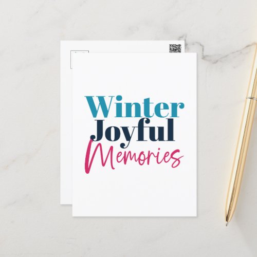Winter Joyful Memories Festive Holiday Quotes Postcard