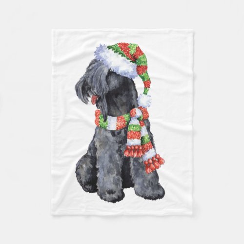 Winter Kerry Blue Terrier Fleece Blanket